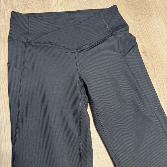 Fabletics Oasis PureLuxe Rib High Waisted Crossover Kick Flare - Picture 4 of 8